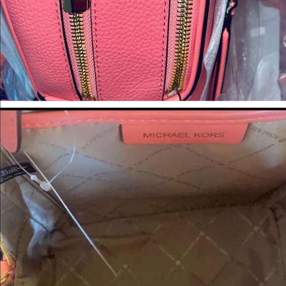 NWT MKLeather Peach Backpack - Picture 6 of 16
